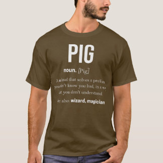 Camiseta Suíno Rosa Suíno Mulheres Pigão Porco Boar Swine H