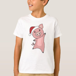 Camiseta Suínos de Feliz Natal