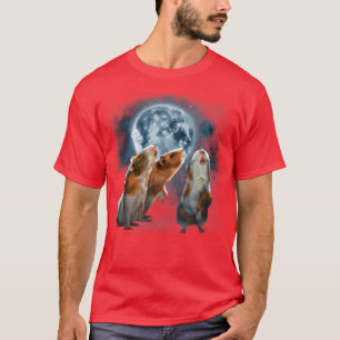Camiseta Suínos guineenses vomitando na Lua Engraçada Porco