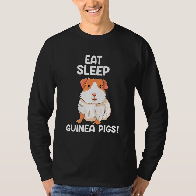 Camiseta Suínos Roupa de animal dormindo Guiné (Frente)