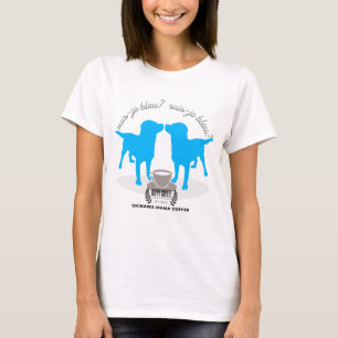 Camiseta Suis-je bleu? Sou Azul? O Cão Labrador BLue