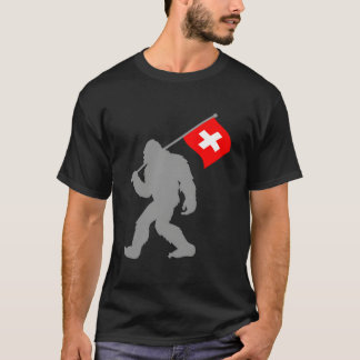 Camiseta Suisse Or Swiss Flag On Switzerland Flag