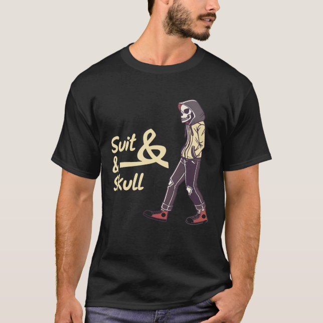 Camiseta Suit & Scull – Dark Elegance Meets Rebellion tee (Frente)