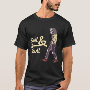 Camiseta Suit & Scull – Elegância Sombria Encontra