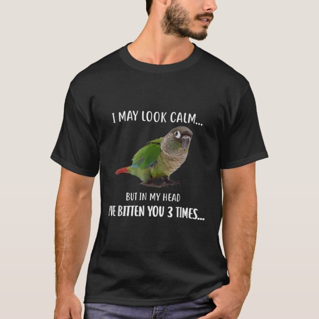 Camiseta Sujeira de Cheek Verde Eu Posso Parecer Calma Conu (Frente)