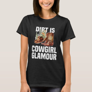 Camiseta Sujeira É Glamour de Cowgirl Cavaleiros de Cavalo