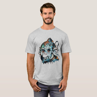Camiseta Sujidade de Algodão Suave de Arte Única para Homen