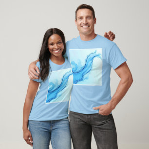 Camiseta Sujidade de Arte Líquida Eetal Azul