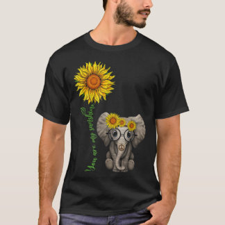Camiseta Sujidade para Presentes de Elefante de Girassol