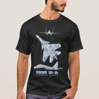 Camiseta Sukhoi Su30 Russo Super Maneuverable Fighter Pla