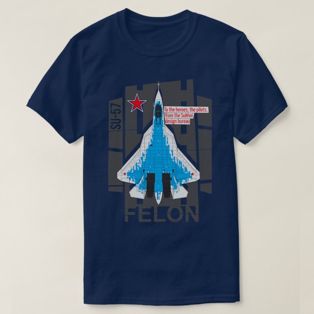 Camiseta Sukhoi Su57, lutador multifunções russo (Frente do Design)