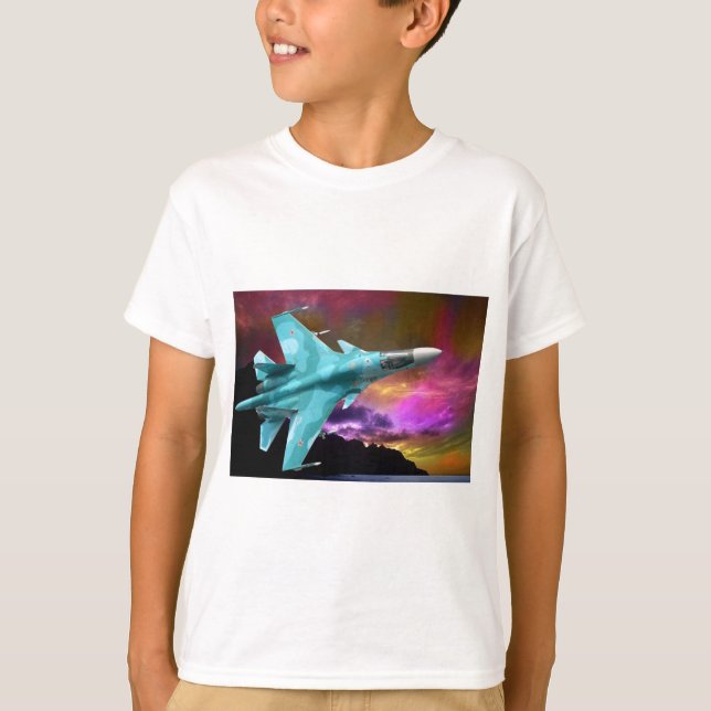 Camiseta Sukhoi Su-47 (S-37) Berkut Supersonic Jet Fighter (Frente)