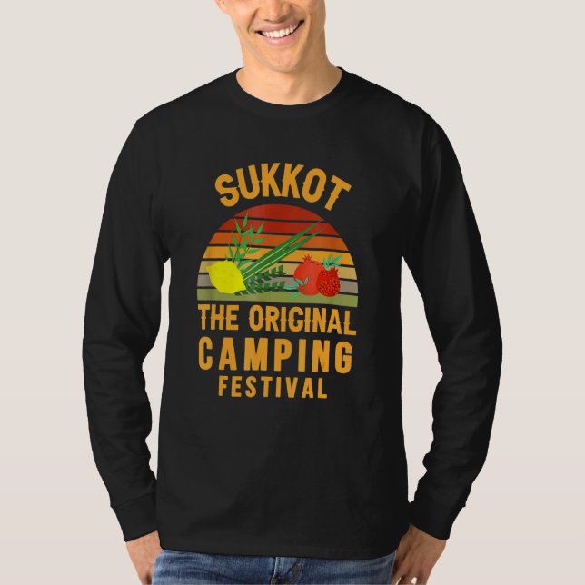 Camiseta Sukkot O Festival de Acampamento Original Sukkah L (Frente)
