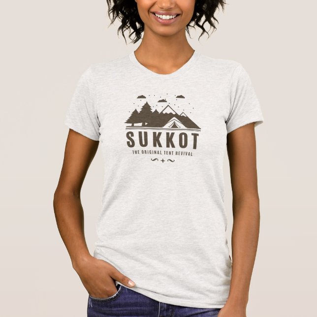 Camiseta Sukkot O original da festa de tenda messiânica  (Frente)
