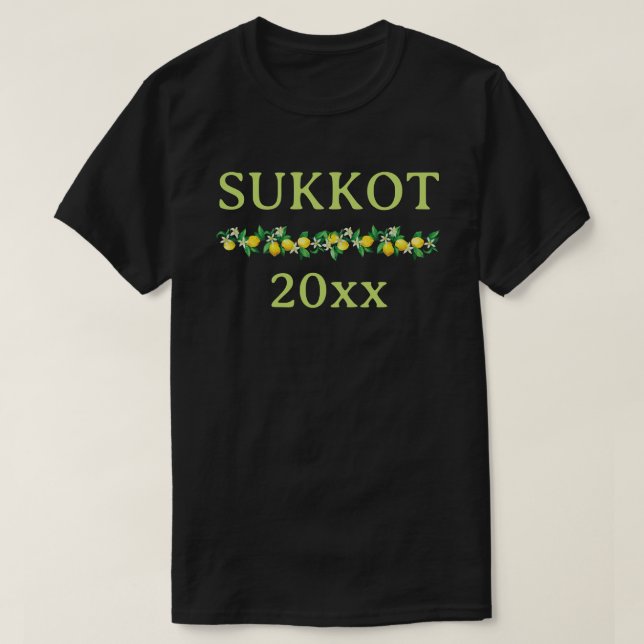 Camiseta Sukkot personalizável com ano (Frente do Design)