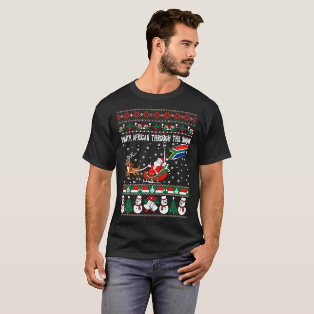 Camiseta Sul - africano através da camisola feia do Natal (Frente Completa)