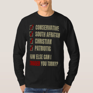 Camiseta Sul-Africano Cristão Patriótico Conservador