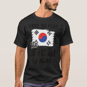 Camiseta Sul-Coreano Está Aqui Bandeira Coreia Do Sul