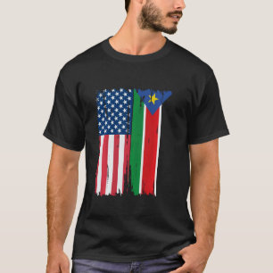 Camiseta Sul do Sudão Metade das Raízes de Bandeira America