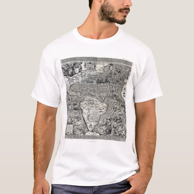Camiseta Sul e parte de America do Norte - panorâmico (Frente)