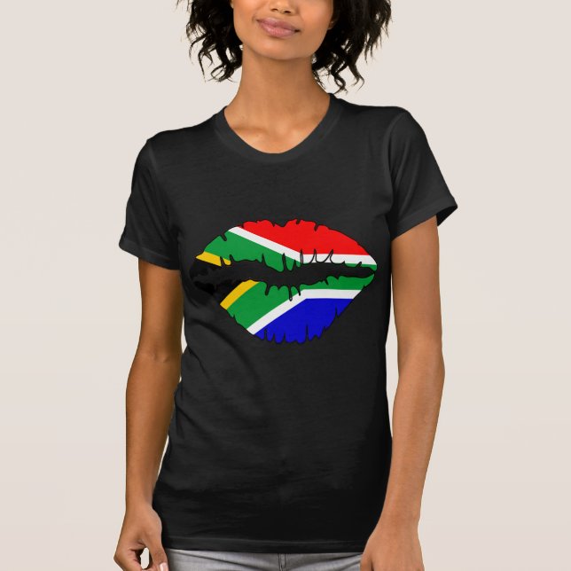 Camiseta Sul - tema africano do beijo (Frente)