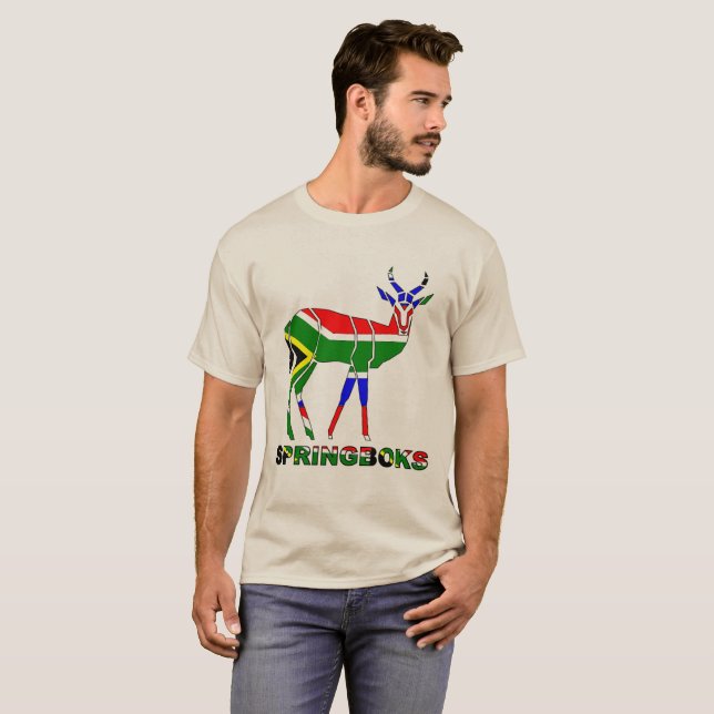 Camiseta Sul - Tshirt africano das gazelas do rugby (Frente Completa)