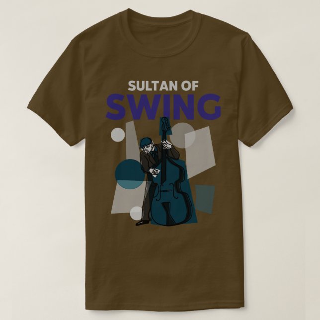 Camiseta Sultão de Swing Upright Dupla Bass Player (Frente do Design)