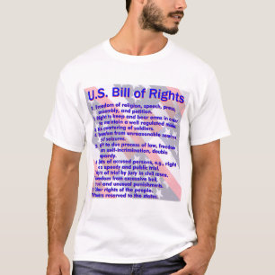 Camiseta Sumário da Declaração de Direitos em um fundo d
