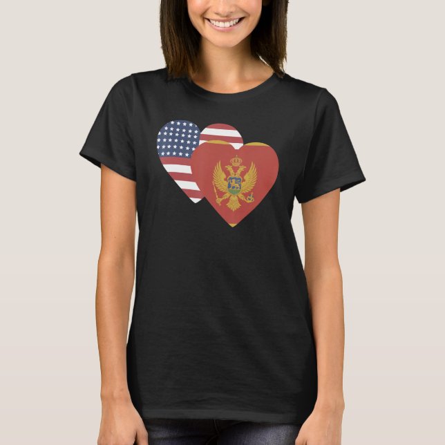 Camiseta Sumário de Bandeira Nacional do Montenegro para ho (Frente)