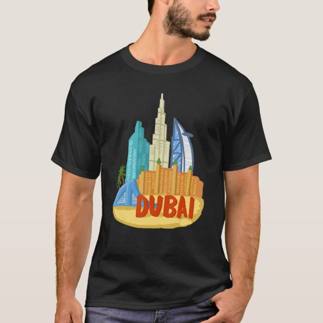 Camiseta Sumário de Dubai City nos Emirados Árabes Unidos p (Frente)