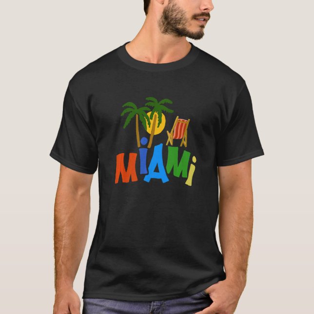 Camiseta Sumário de Miami City Florida para homens 7 (Frente)
