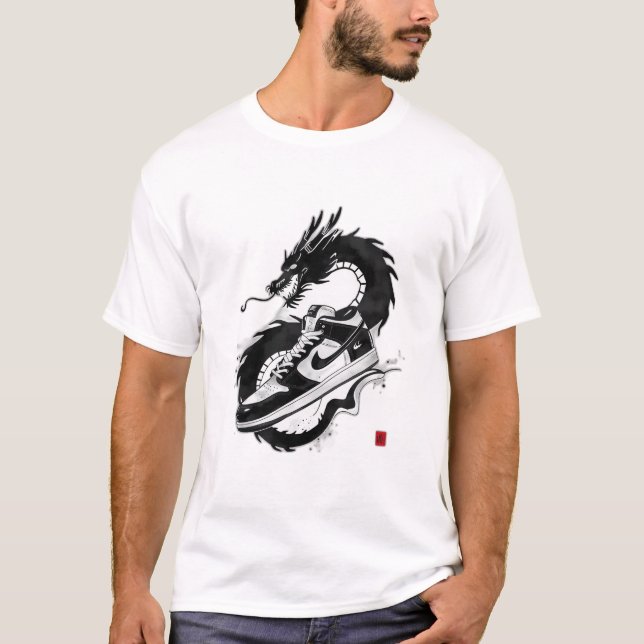 Camiseta Sumi-e Ink Wash Sneaker Art (Frente)