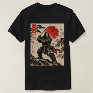 Camiseta Sumi-E Sasquatch Samurai Sol Nascente v2