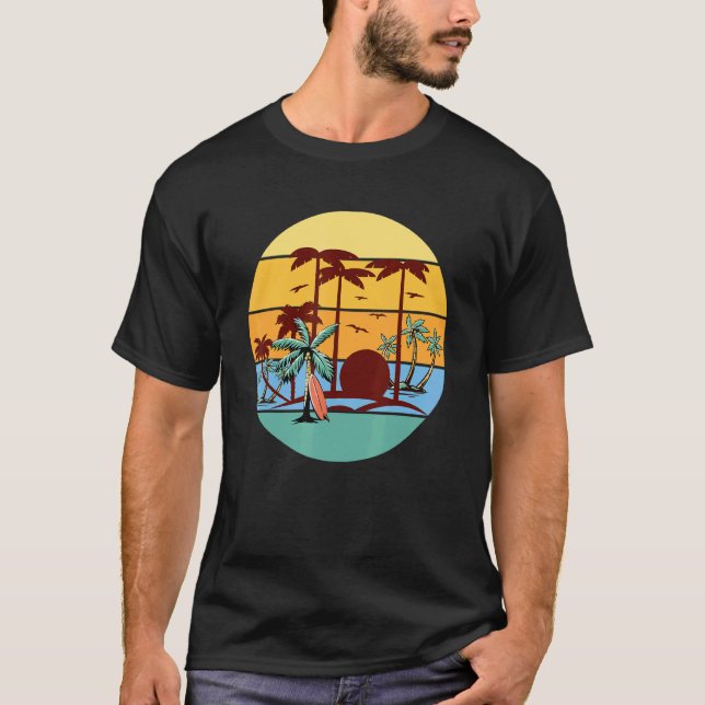 Camiseta Summer Adventure Aguarda Surf Sun Palm Trees de Pr (Frente)