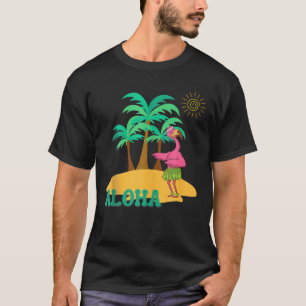 Camiseta Summer, ALOHA Havaiana Hula Flamingo