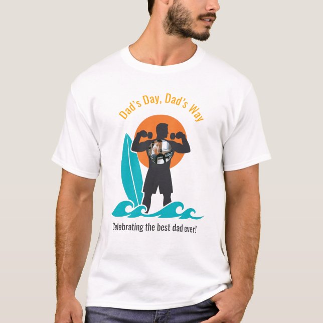 Camiseta Summer Beach Body Dad Photo Silhouette Graphic (Frente)
