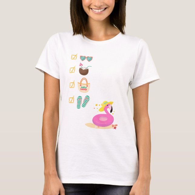Camiseta Summer Beach Checklist T-Shirt (Frente)