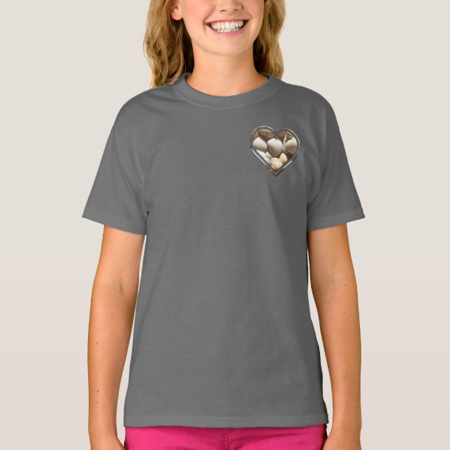 Camiseta Summer Beach Life, Seashells Heart (Frente)