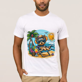 Camiseta Summer Beach Men Yorkshire Terrier