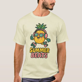 Camiseta Summer Beats – Abacaxi Fofo com Fones de Ouvido