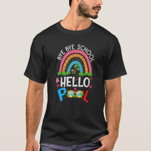 Camiseta Summer Break Rainbow Bye School Hello Piscina