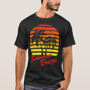 Camiseta Summer Breeze 80s Summer Beach Palm Tree Sunset