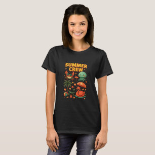 Camiseta Summer Crew – Equipe de Praia de Desenho
