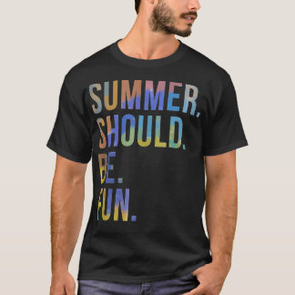 Camiseta Summer Deveria Ser Divertido Vintage Rainbow TieDy