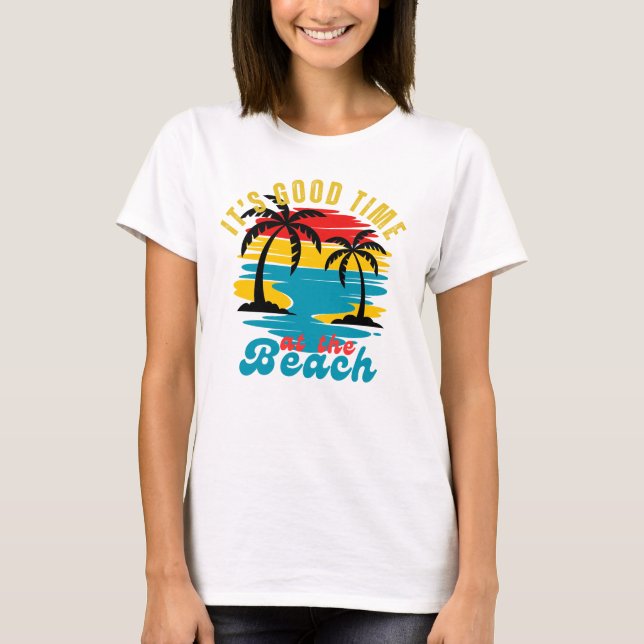 Camiseta Summer é Good Time em Beach T-Shirt (Frente)