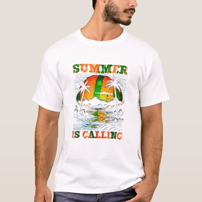 Camiseta Summer Está Chamando Sunset Island (Frente)