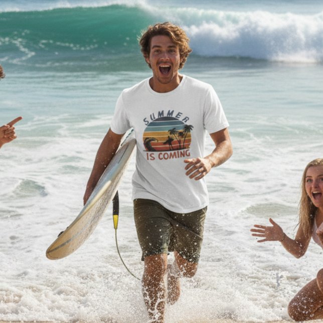 Camiseta Summer está chegando aos anos 70, árvore de palmei (Criador carregado)