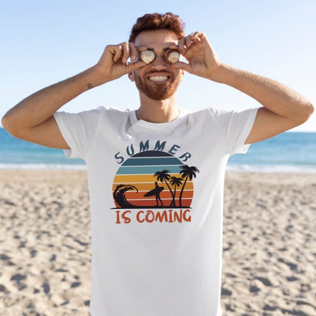 Camiseta Summer está chegando aos anos 70, árvore de palmei (Criador carregado)