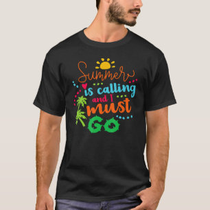 Camiseta Summer Está Ligando E Eu Tenho Que Ir Férias Mães