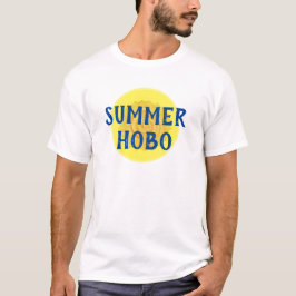 Camiseta "Summer Hobo" Engraçado Citação Amarelo Texto Azul